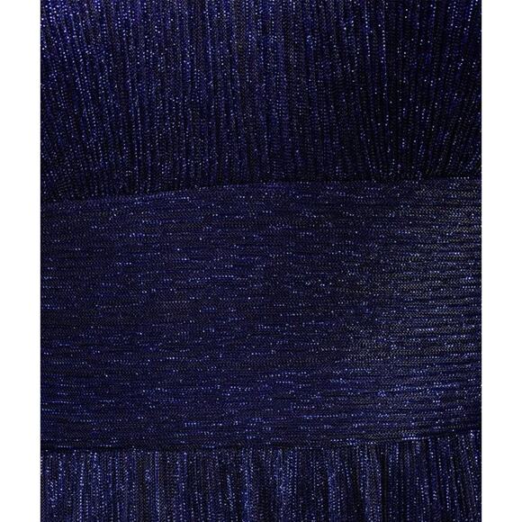 NEW Alex Evenings Plus Size Metallic Knit Cold Shoulder A-Line Dress - Picture 3 of 3